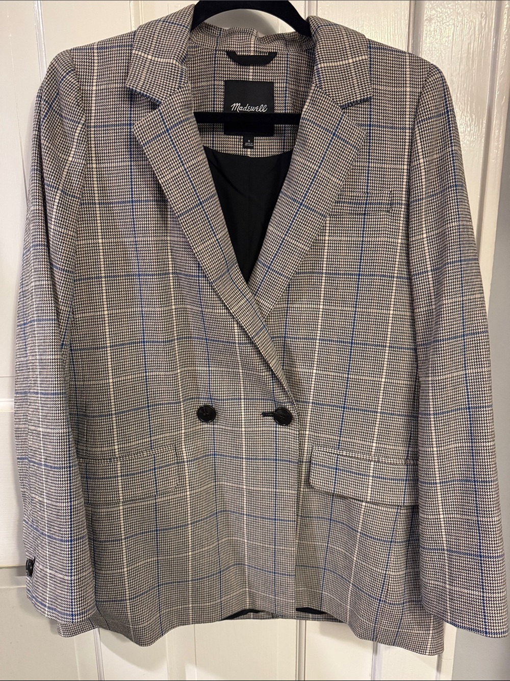 Madewell Gray Glen Plaid Blazer with Blue Windowpane